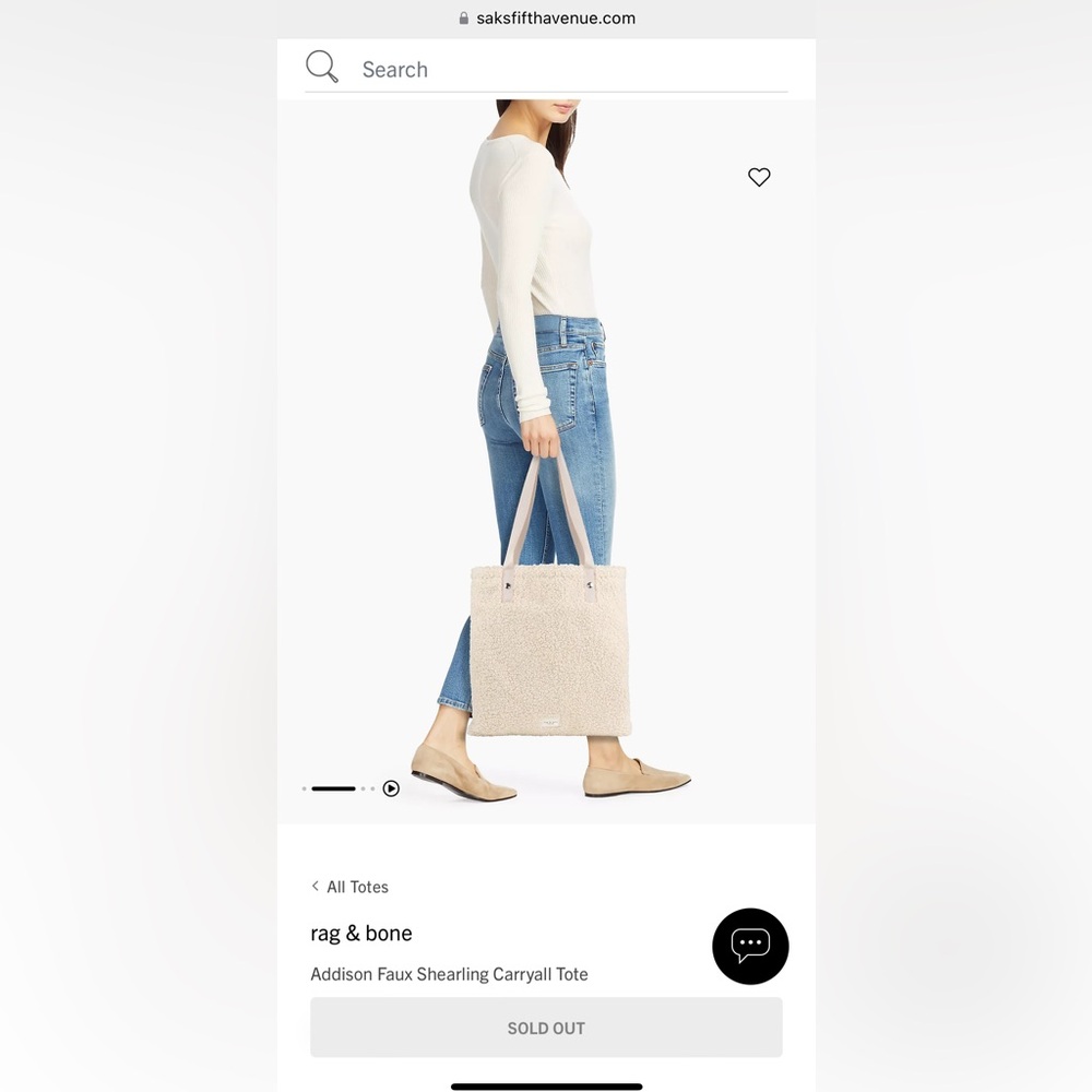 Rag and bone shearling tote bag